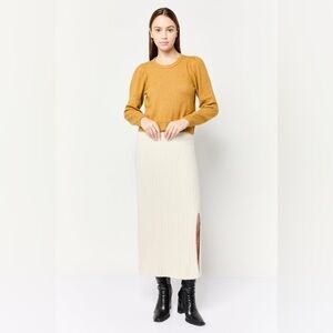 Aerie Cream Ribbed Midi Skirt

#1274